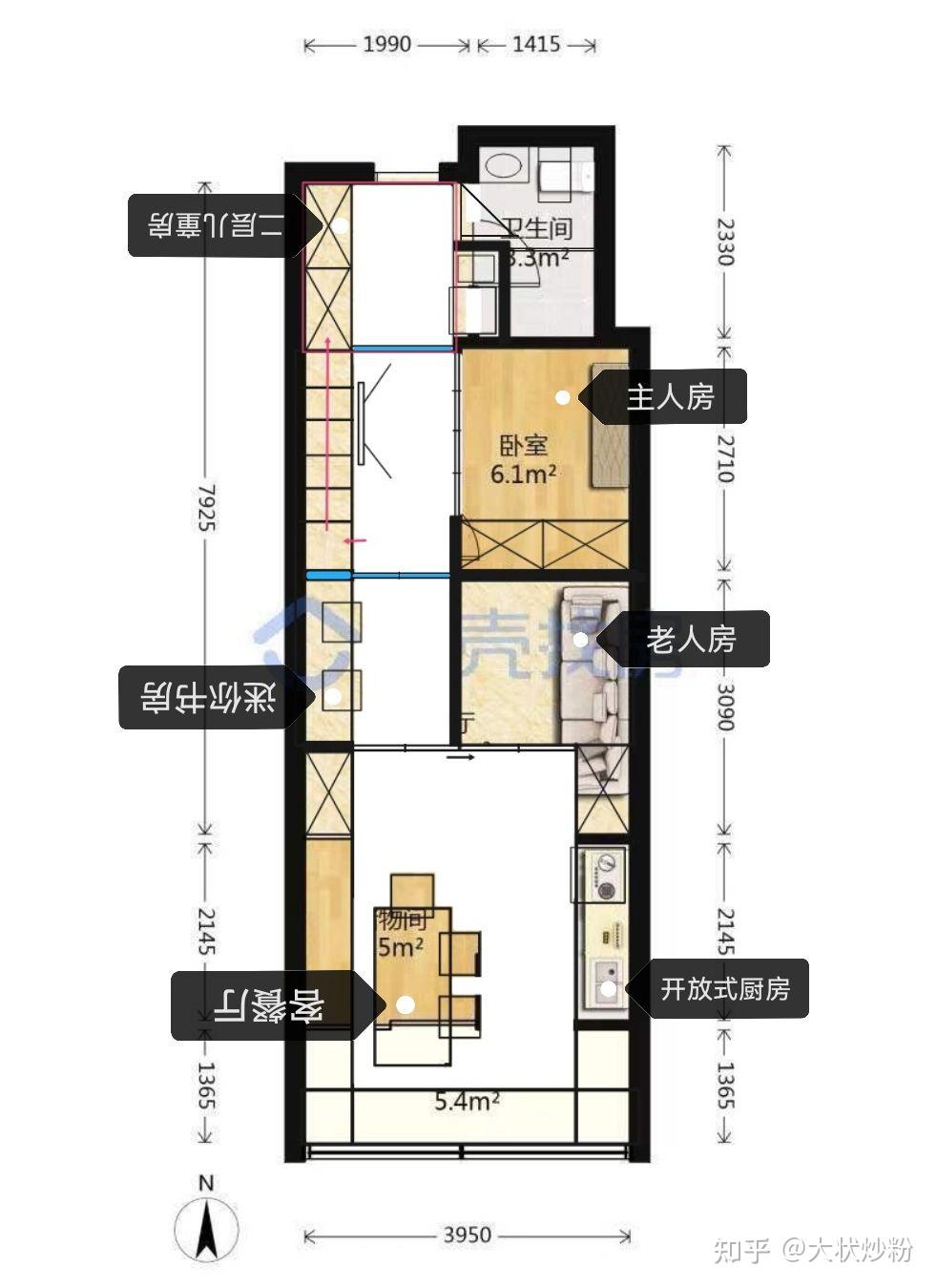 一字楼户型图图片