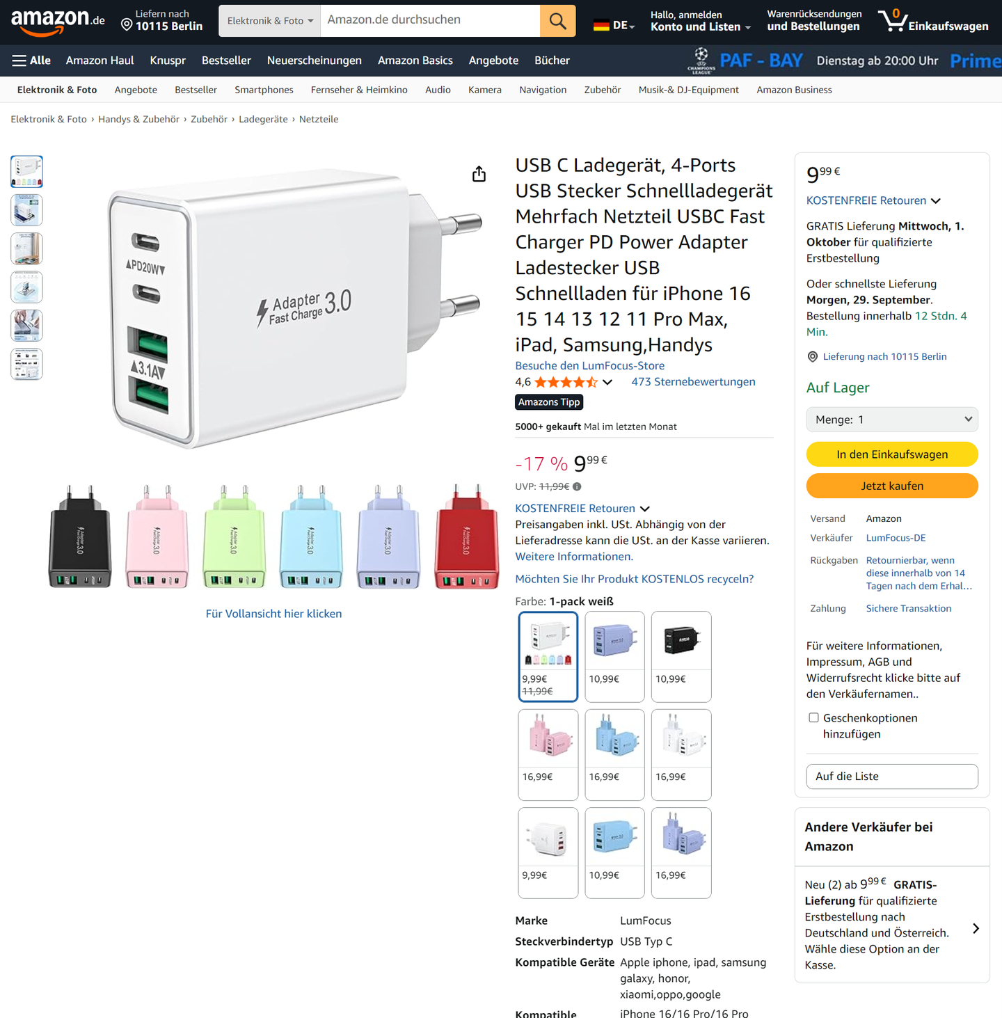 苹果20W原装依旧高口碑，德国9月最受欢迎的十大快充充电器揭晓- 知乎