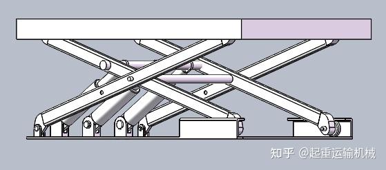 剪叉式升降结构设计如图4 所示,由整车设计要求可知,剪升机构用来控制