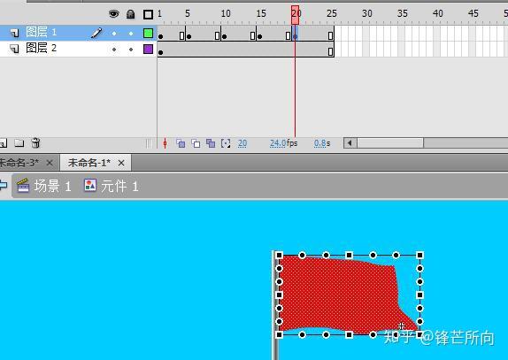 animate/flash动画软件实例应用 —变形工具制作旗帜飘扬效果