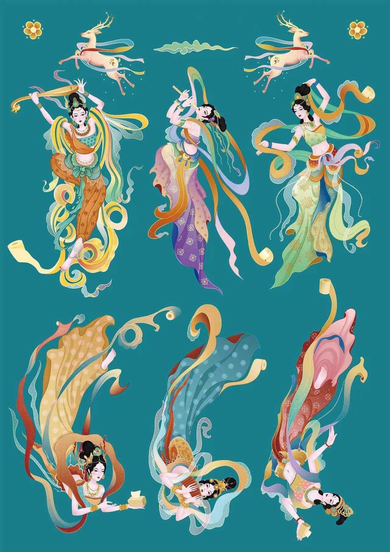 磨金石干货分享|敦煌素材 飞天 鹿 花纹 祥云 - 知乎