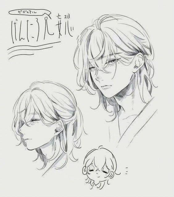 一些关于动漫男生发型参考麻竹绘制练手