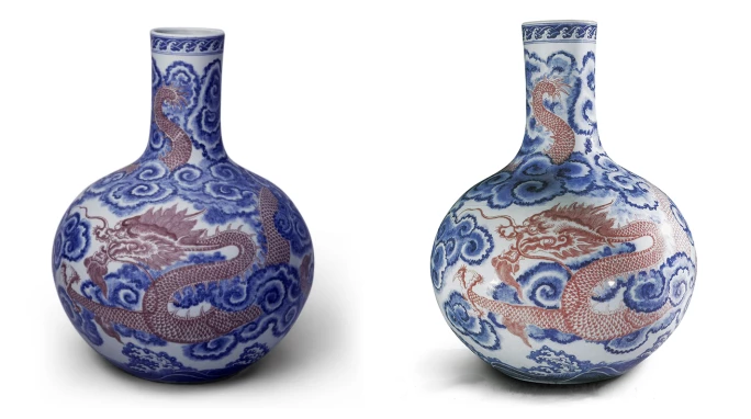 仅存4例！同为“青花釉里红天球瓶”价格却相差20倍 - 知乎