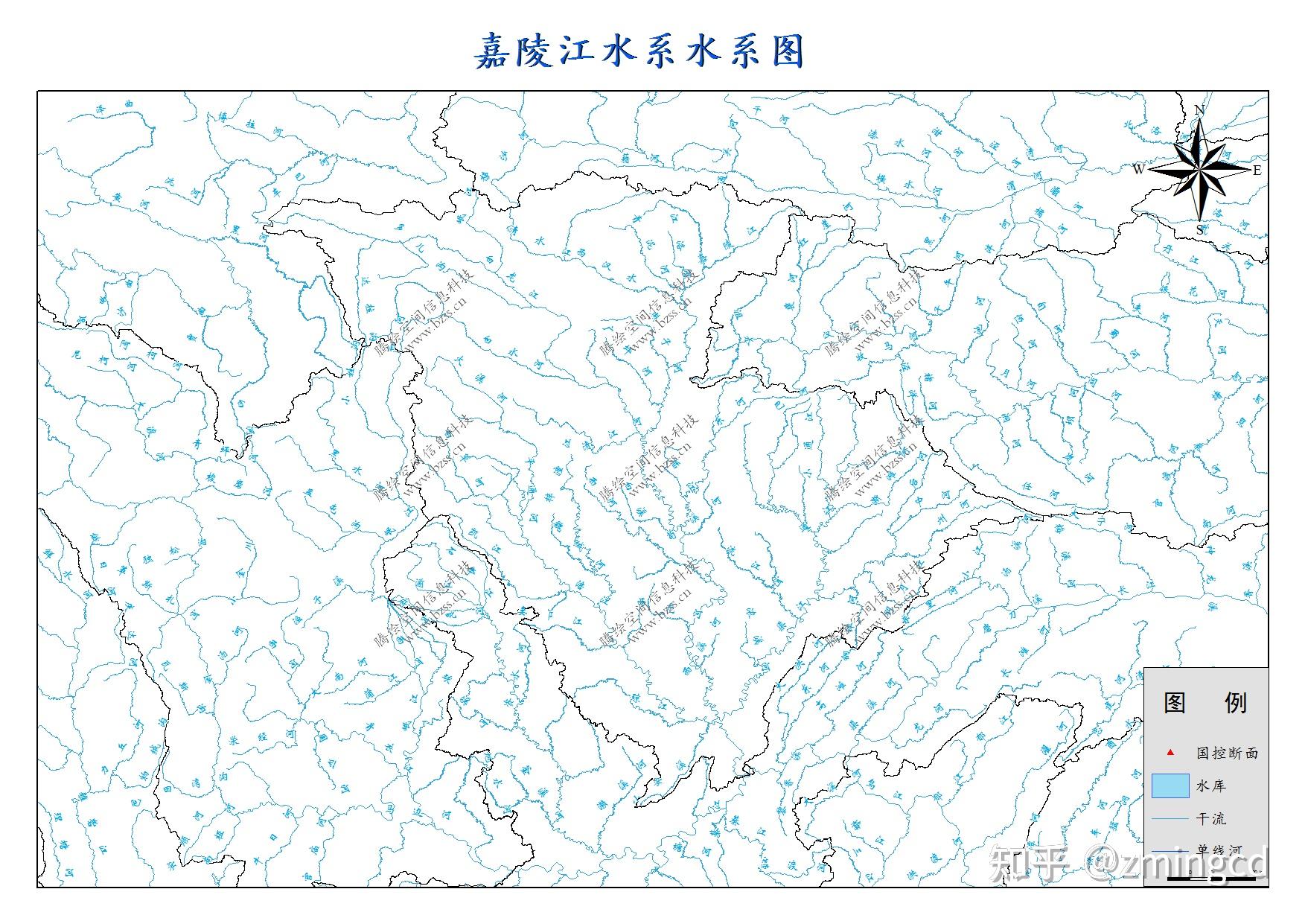 嘉陵江水系流域图图片