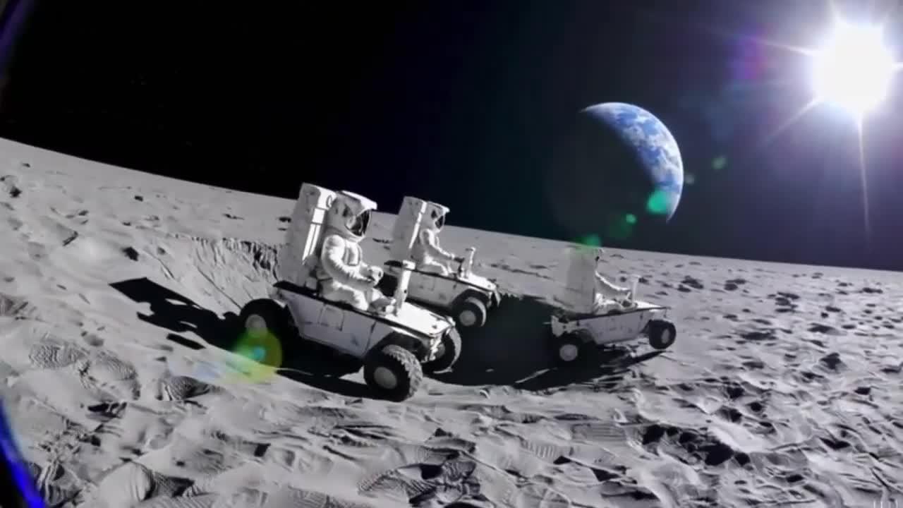 宇航员在月球上行走