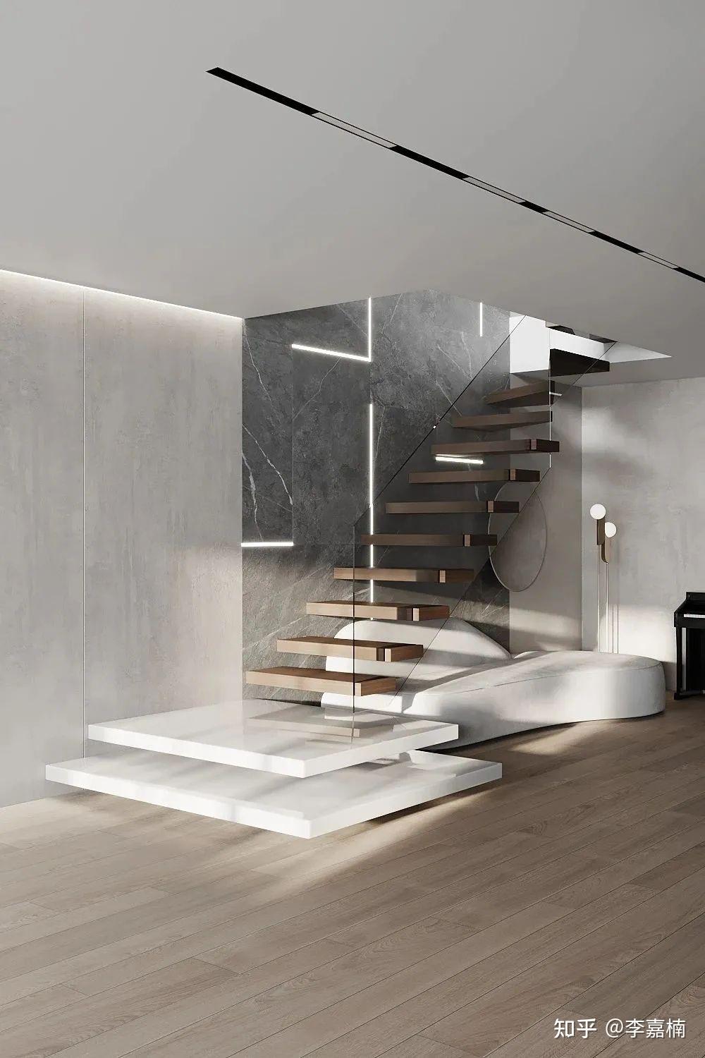 悬浮式电视柜下方悬空,与地面留有一定距离,视觉上更加轻盈,空间层次