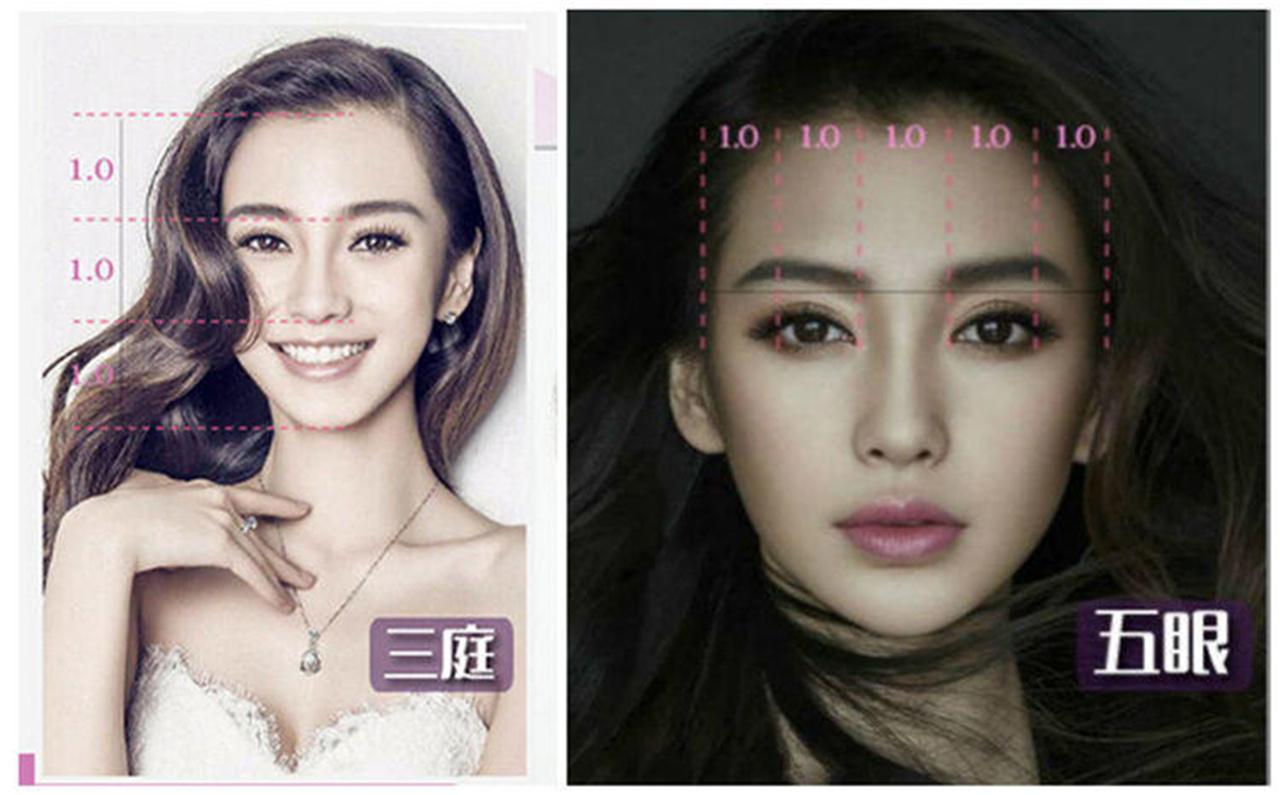 传统美女的脸一般都符合"三庭五眼"这个黄金比例,标准的眼睛的宽度应