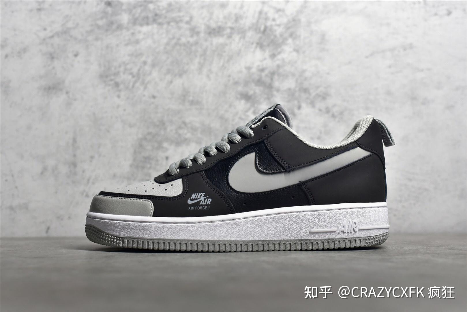 耐克影子灰空军一号nikeairforce1premium低帮反光板鞋