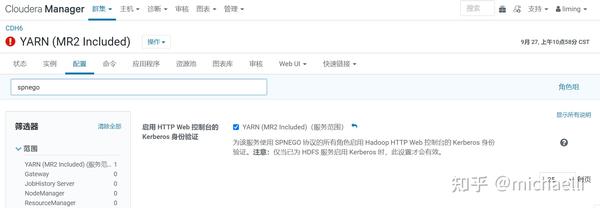 CDH CDP kerberos HDFS YARN HIVESERVER2 webui 