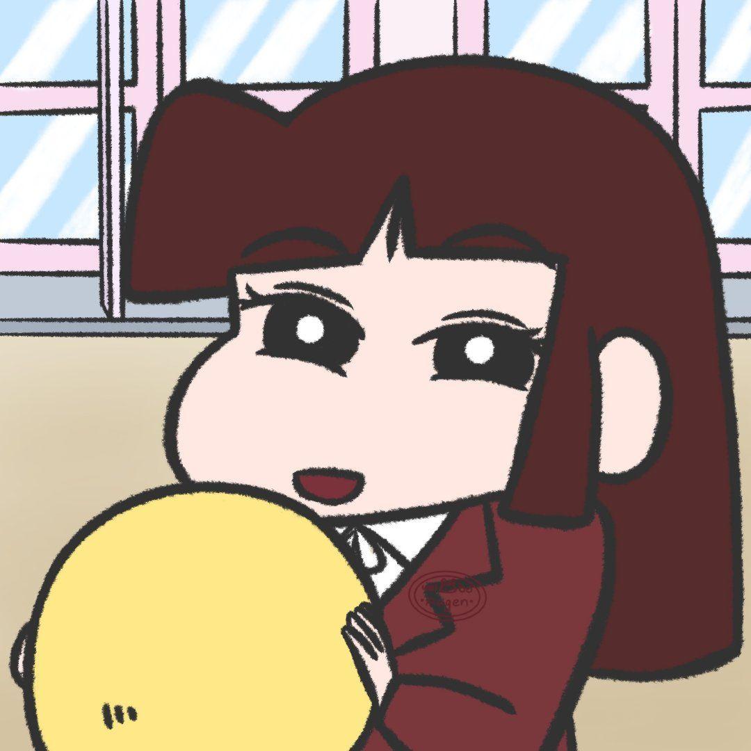 各位有蜡笔小新小爱的头像吗