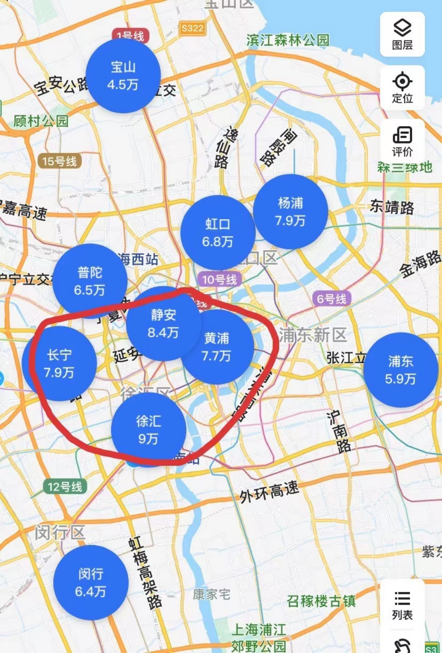 上海房价地图图片