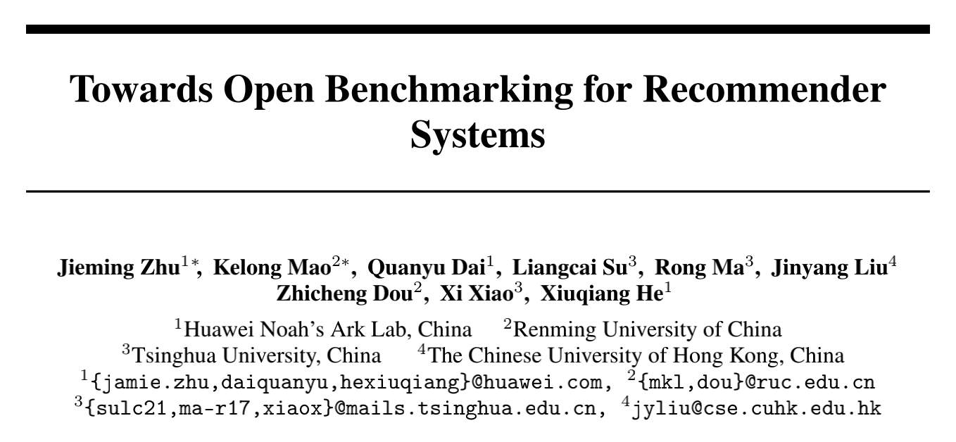 for recommender systems(論文投稿到(neurips 2021 track on