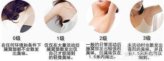 轻度的腋臭可以闻到腋下有气味,但通常不会有明显的分泌物;中度的腋臭
