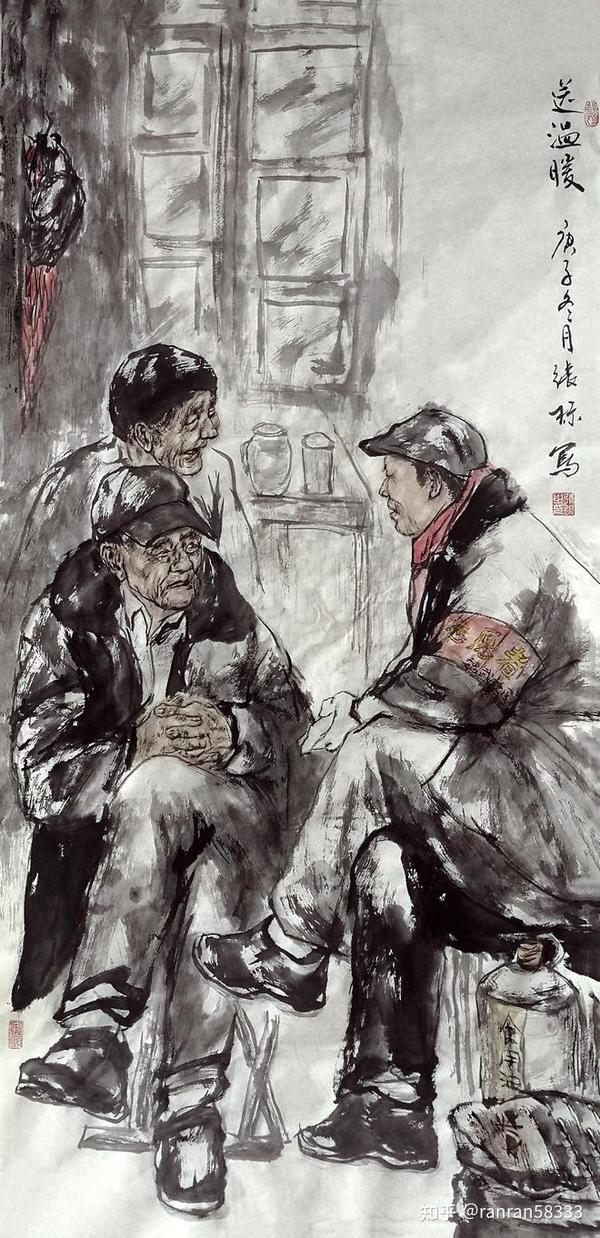 RXH1088 近現代書畫家 作品【張松平 人物画】中国骨董 立軸 肉筆 賞物