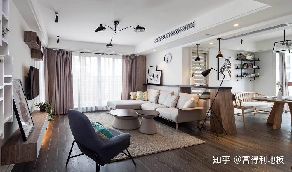 北欧风地面装饰当然首选木地板啊