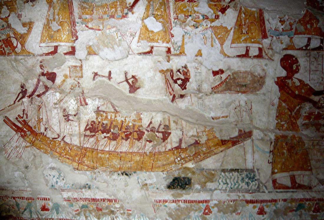 埃及贵族墓孔苏khonsu墓tt31壁画祭司家族对蒙图神船的崇拜160幅图