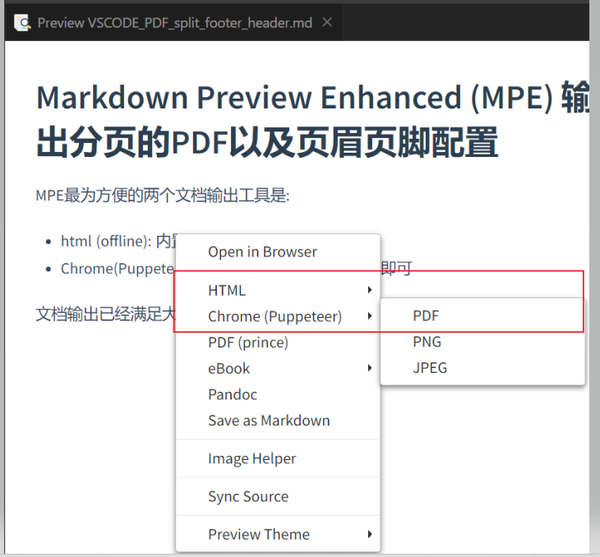 Markdown preview enhanced mpe pdf 
