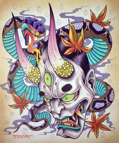 纹身师 | 色彩斑斓的新传统纹身手稿