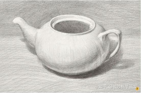 初学必看素描白茶壶的结构特征以及表现手法