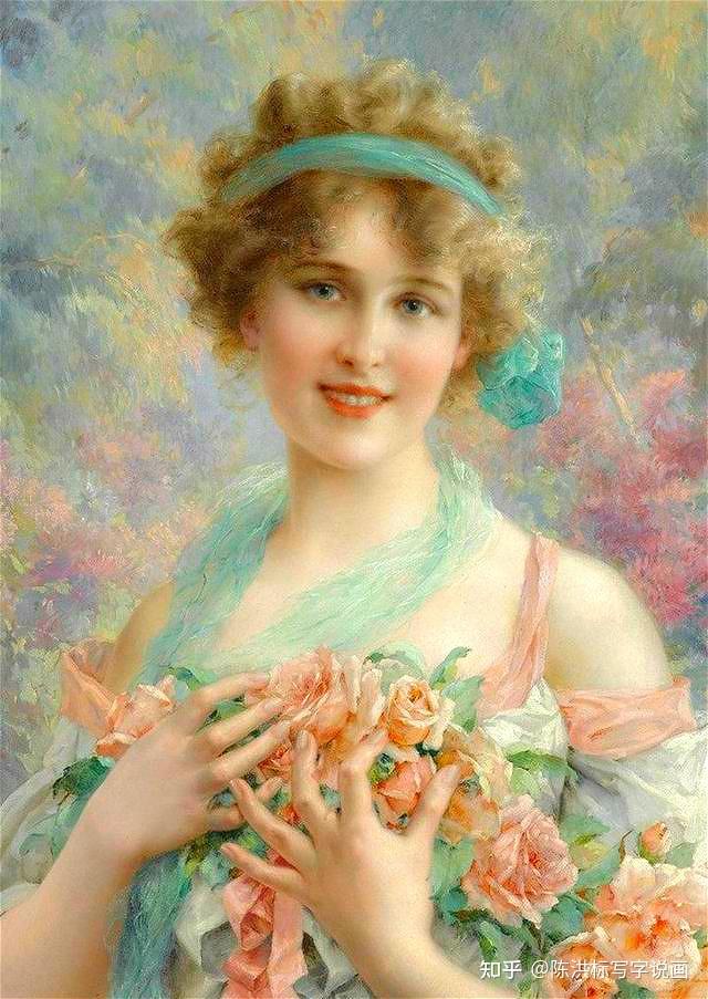 女性为主题的油画.