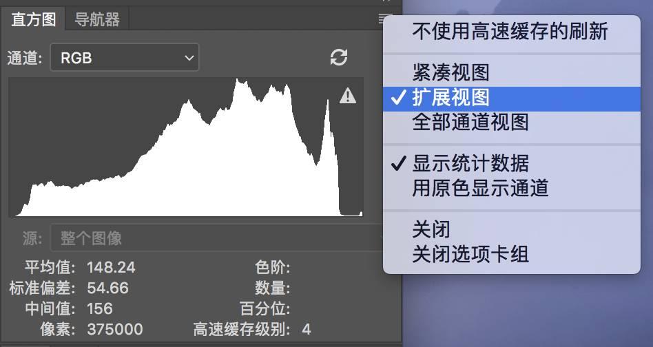 照片处理中直方图能看图什么信息
