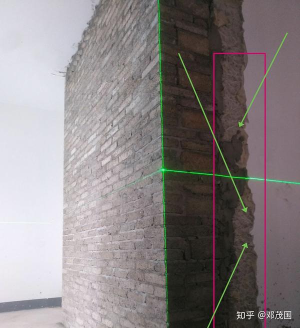 红外线确保墙面本体的水平及垂直度(1.轻质砖)