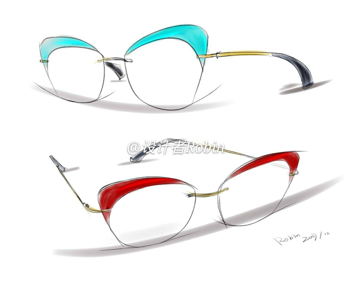 眼镜 设计robin手绘搞
