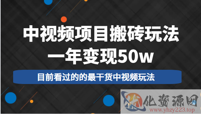 中视频项目搬砖玩法，一年变现50w，目前看过的的最干货中视频玩法插图