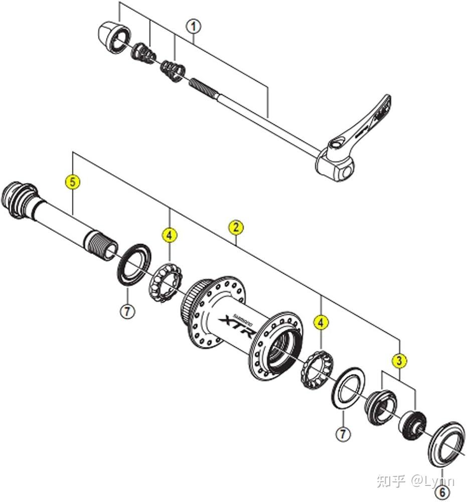山地车前轮轴承拆解图图片