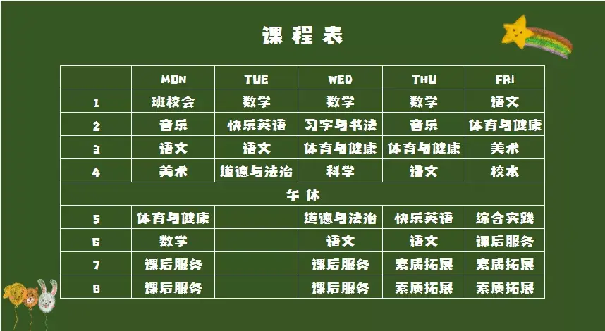 天津各大熱門小學一年級課程表大揭秘各校究竟關注哪一科