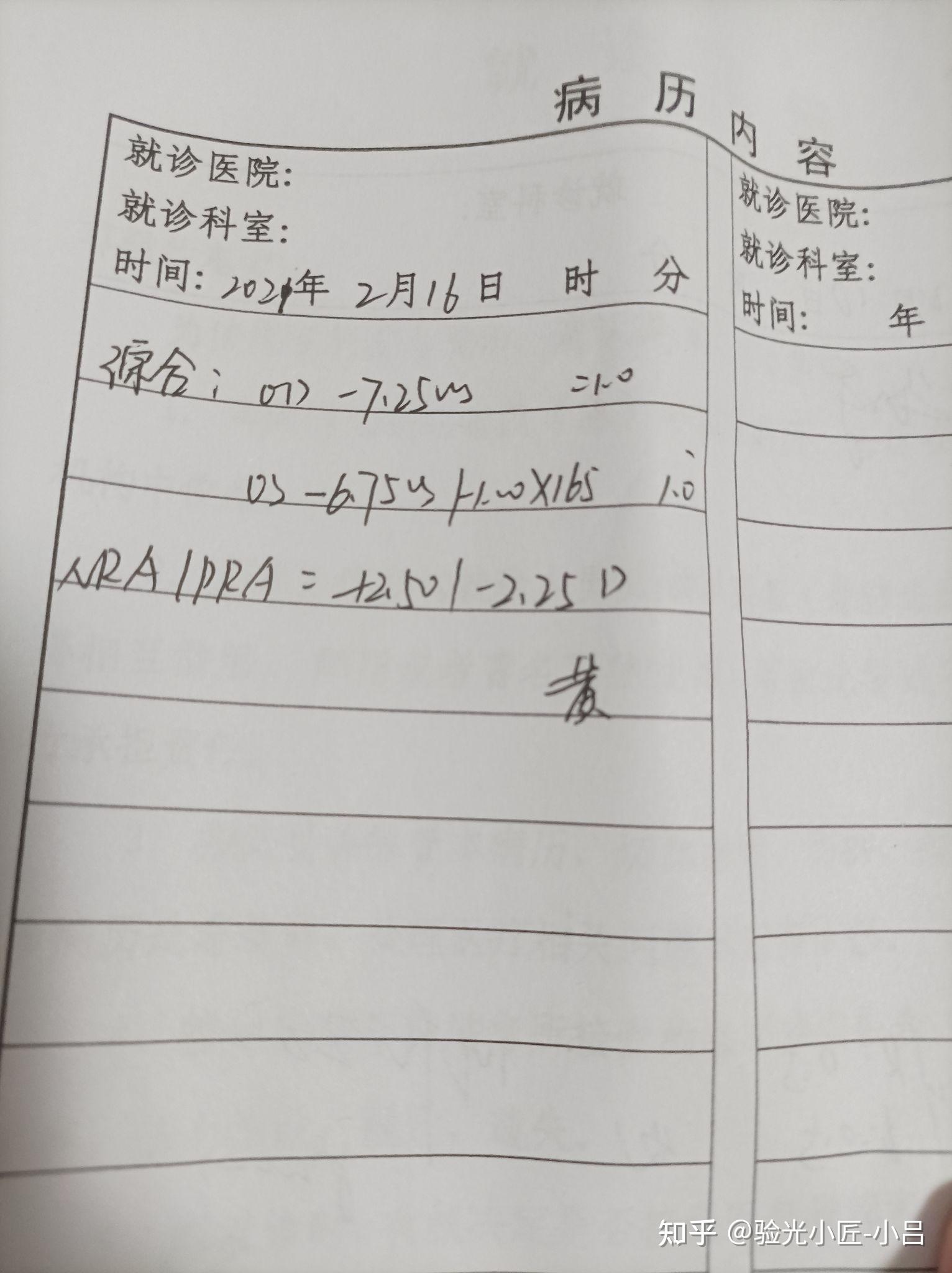 这个眼光处方怎么看能不能帮俺看看俺左右眼要配多少度的眼镜啊