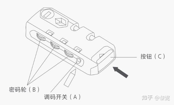 行李箱密码锁的结构图图片