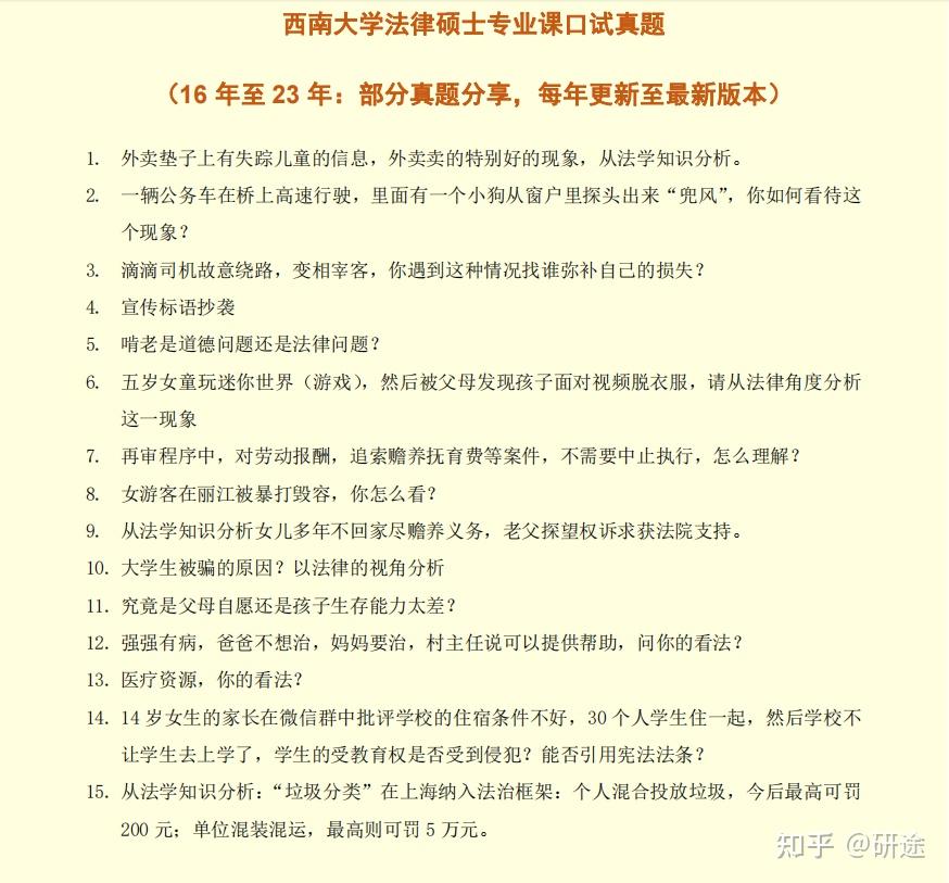 211西南大学法律硕士择校数据 211西南大学法律硕士复试真题 2024初步预测-实时更新！根据最新热度调整！ 法律硕士（非法学）大年：338 ...
