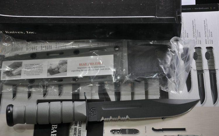 美国kabar卡巴kb5012美军灰绿色战术直刀