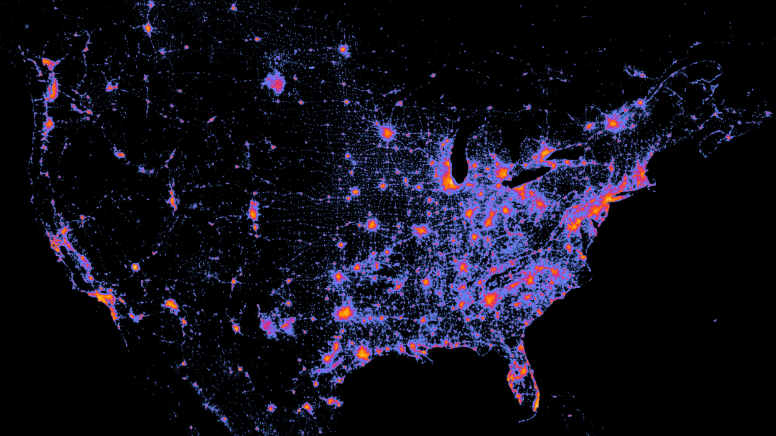中美欧灯光地图 - 知乎