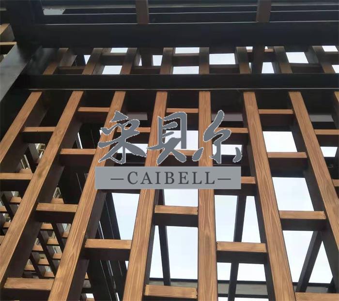 采贝木纹漆|陕西延安室外钢结构木纹漆施工案例分享~廊架仿木纹漆效果 - 知乎