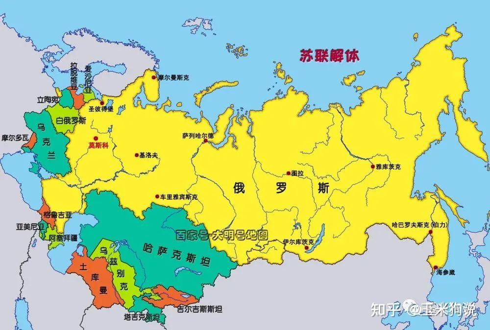 苏联十五个国家地图图片