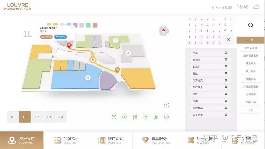 向艺而生丨千目信息智能导视系统入驻罗浮宫家居艺术中心