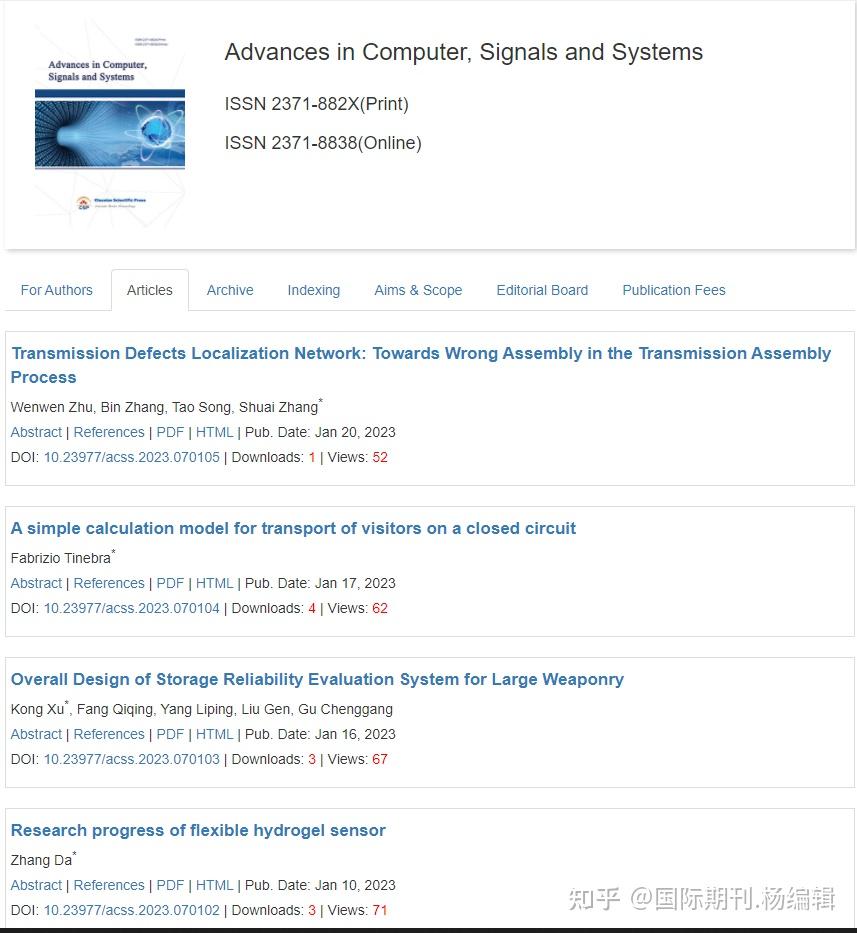 Advances in computer signals and systems 