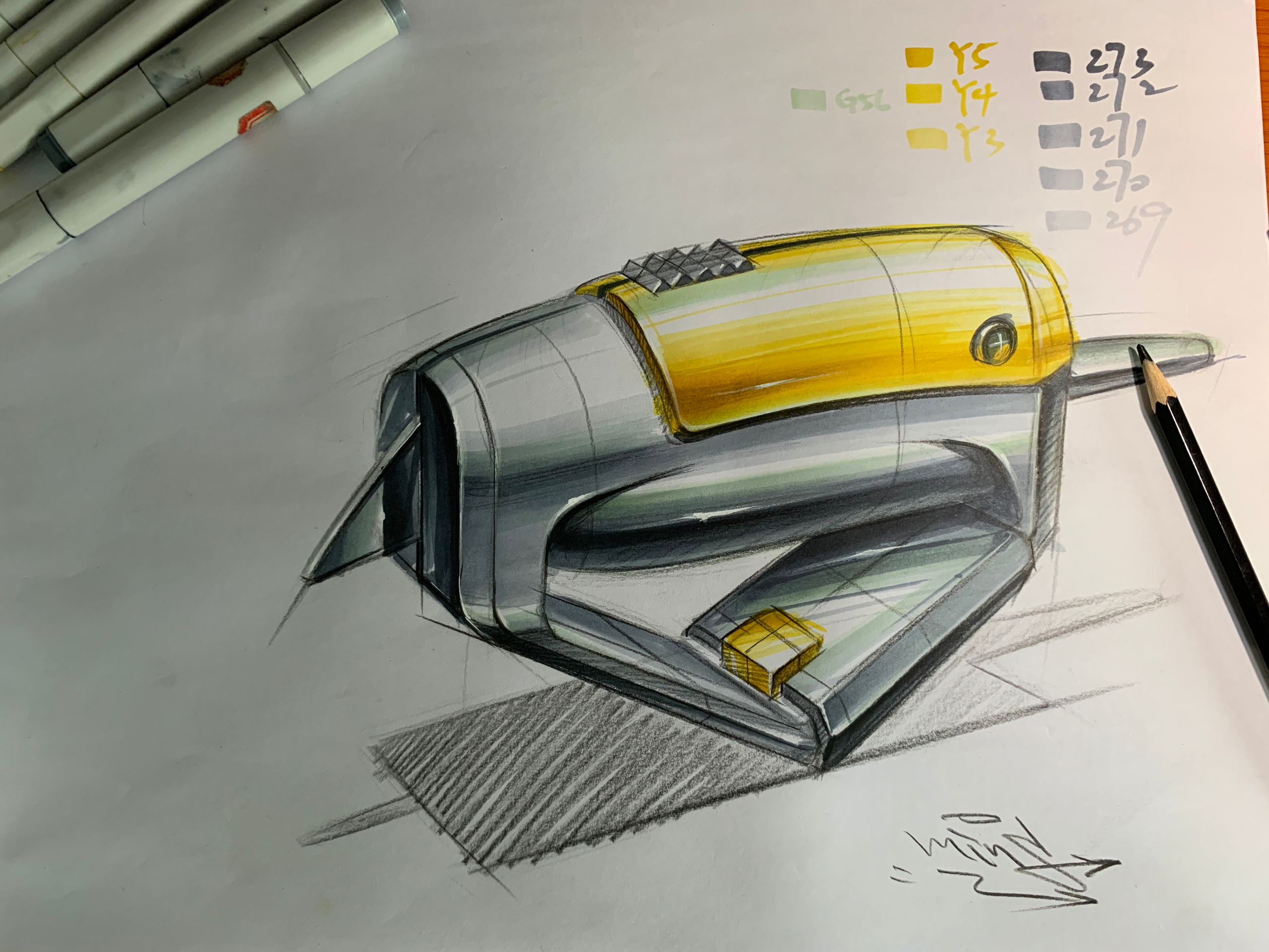 minsketch工业设计手绘榨汁机线稿