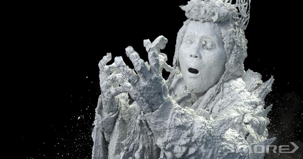 在影片《西游记女儿国》中,人物石化这系列镜头是影片气氛上的一个