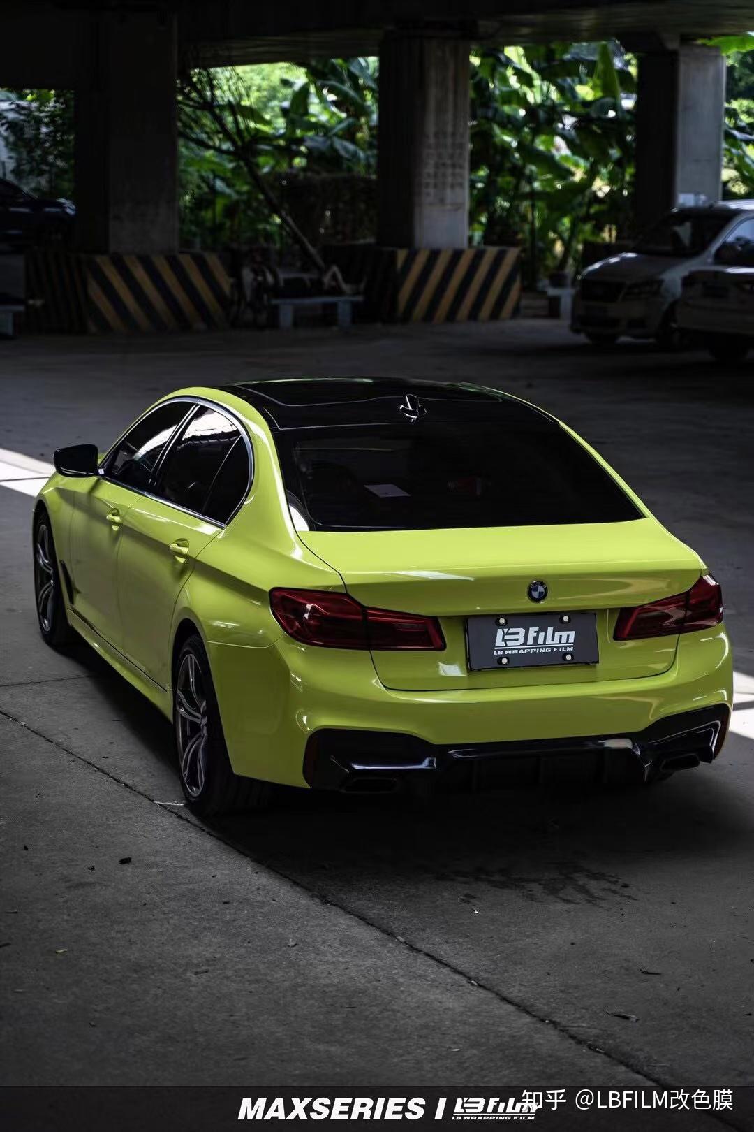 宝马530lilbfilm改色膜原厂漆圣保罗黄