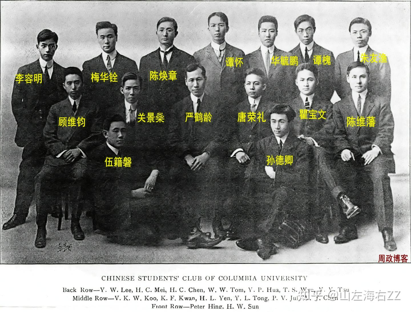 周政| 哥伦比亚大学1909-1911年的中国留学生（老照片5-6） - 知乎
