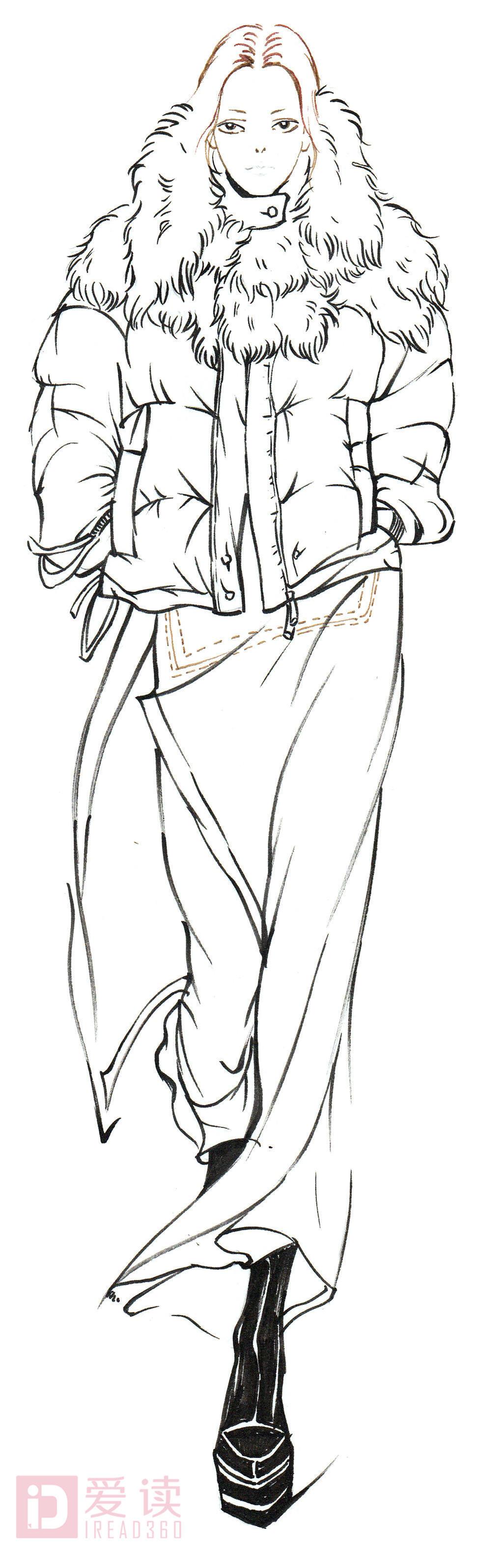 服装设计师这样画冬天臃肿的羽绒服好像也没有那么丑了