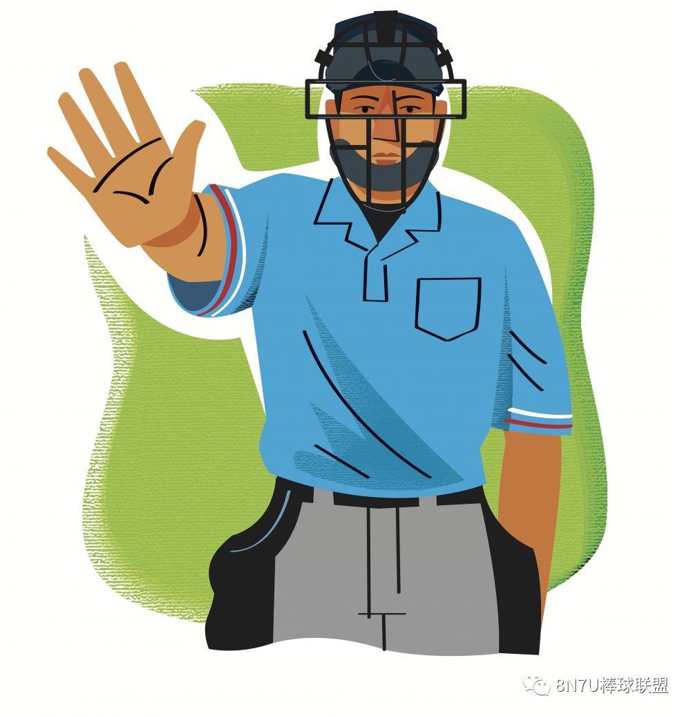 当棒球裁判直直的站在本垒板后方什么手势都不做