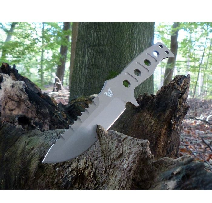 品鉴benchmade美国蝴蝶375snadamas双刃战术直刀