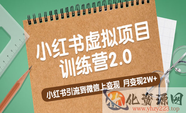 《小红书虚拟项目训练营》小红书引流到微信上变现，月变现2W+_wwz