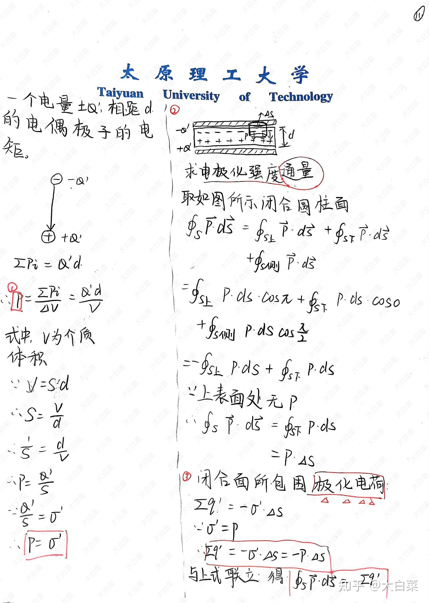 大学物理(二)期末复习笔记分享(第二章:导体和电介质中的静电场)