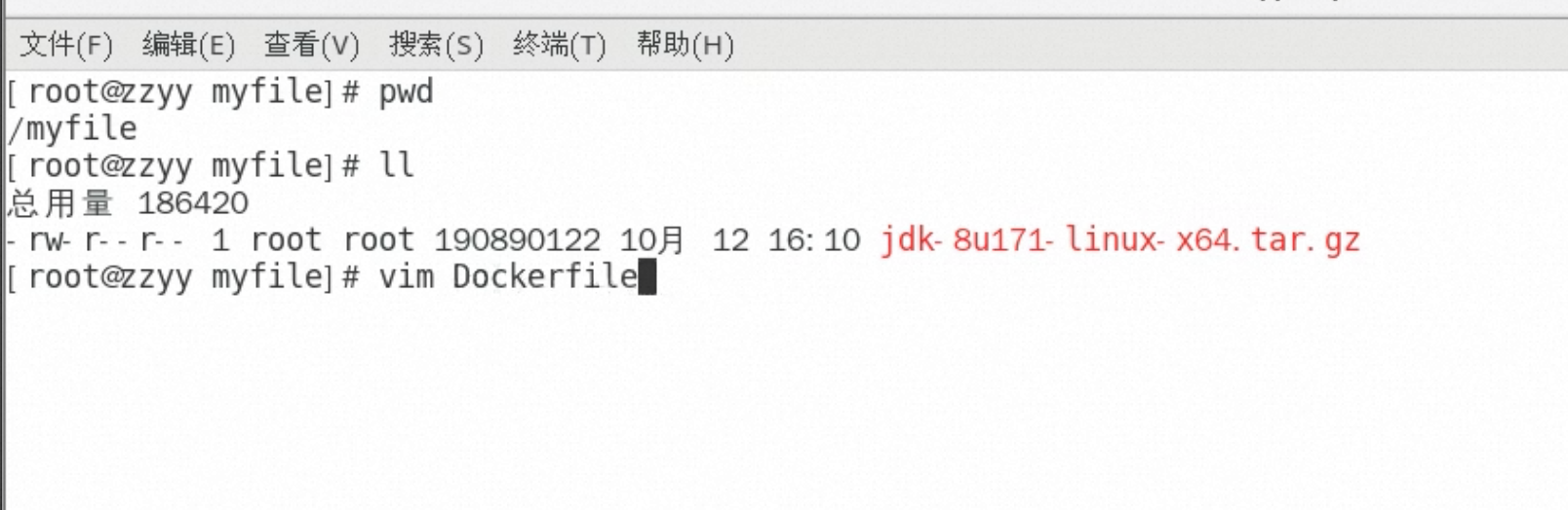 Docker 11 mycentosjava8 