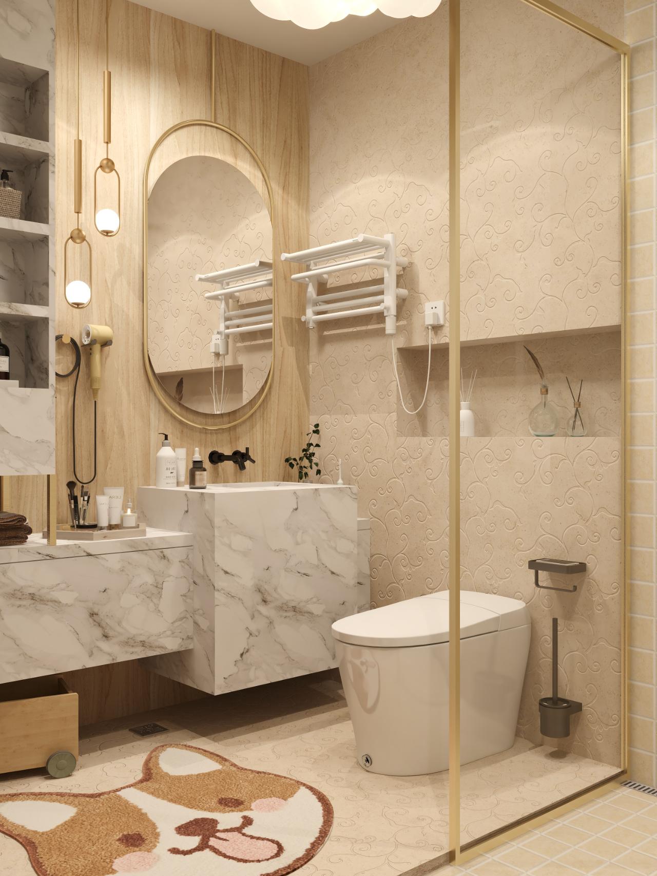 暖色系小户型浴室简单的装修十年不过时